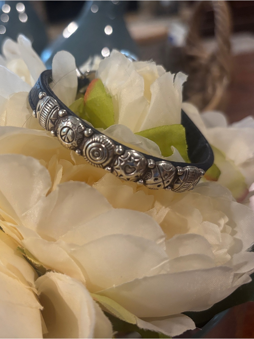 Brighton Blue Leather Bracelet with Silver Accents